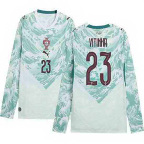 Men 23 Portugal Replica Vitinha Long Sleeve Away Jersey   2